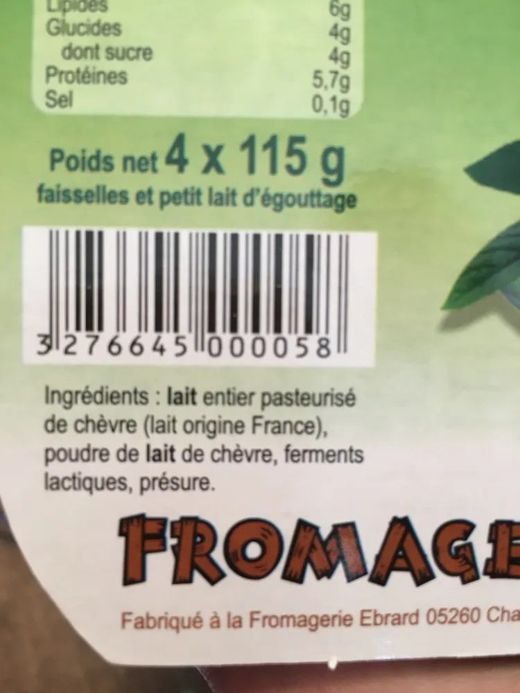 Fromage Blanc En Faisselle Au Lait Entier De Chèvre, 500g