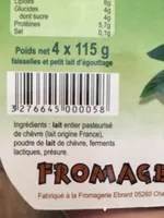 Fromage Blanc En Faisselle Au Lait Entier De Chèvre, 500g