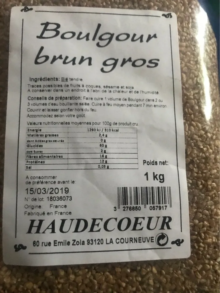 BOULGOUR BRUN GROS