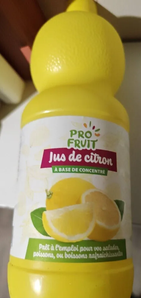 Jus de citron à base de concentré