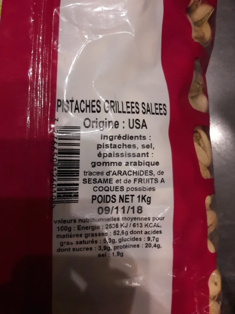 Pistaches Grillées Salées