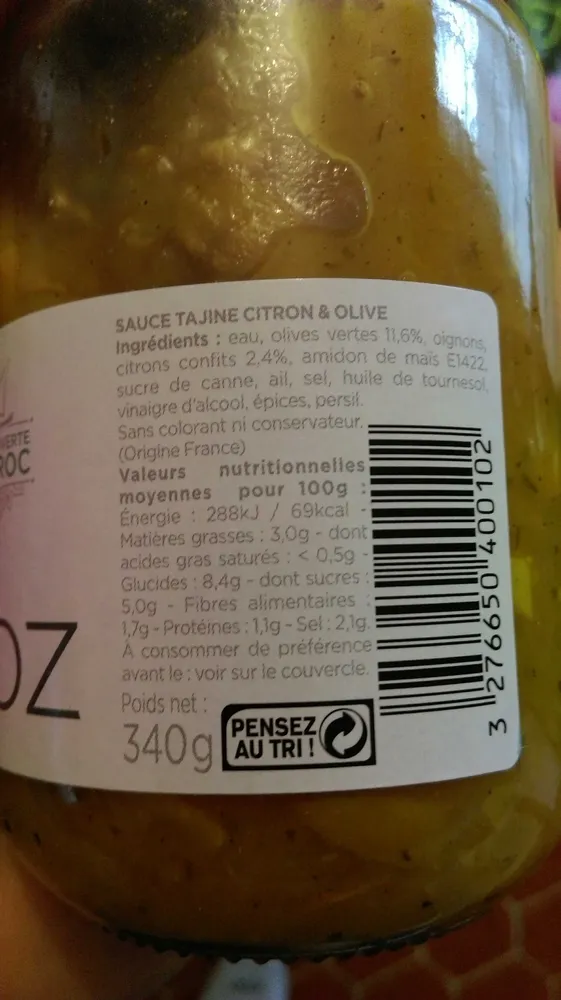 Sauce Tajine Citron & Olive