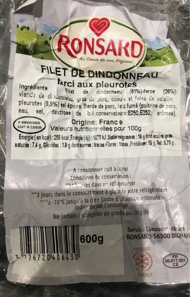 Filet de dindonneau farci aux pleurotes