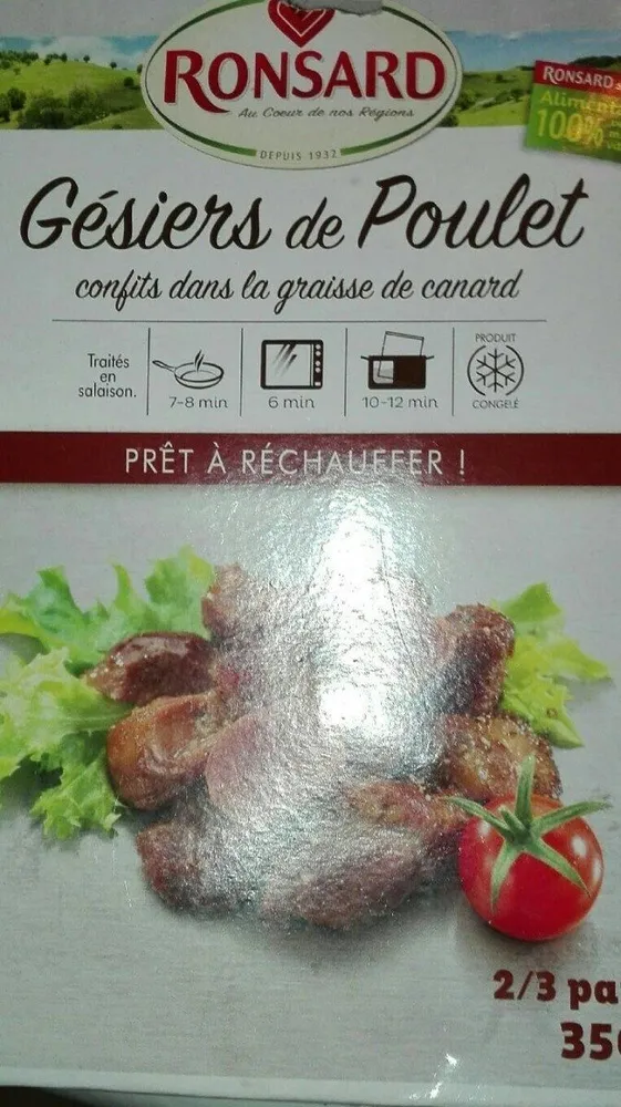Gésiers de poulet confits