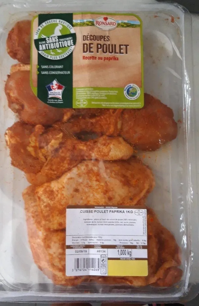 Découpe de poulet au paprika