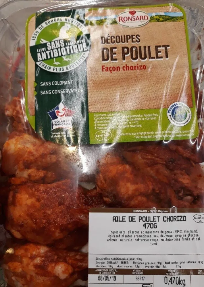 Découpes de poulet façon chorizo