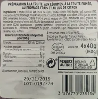 Verrines à la truite et au fromage frais citron