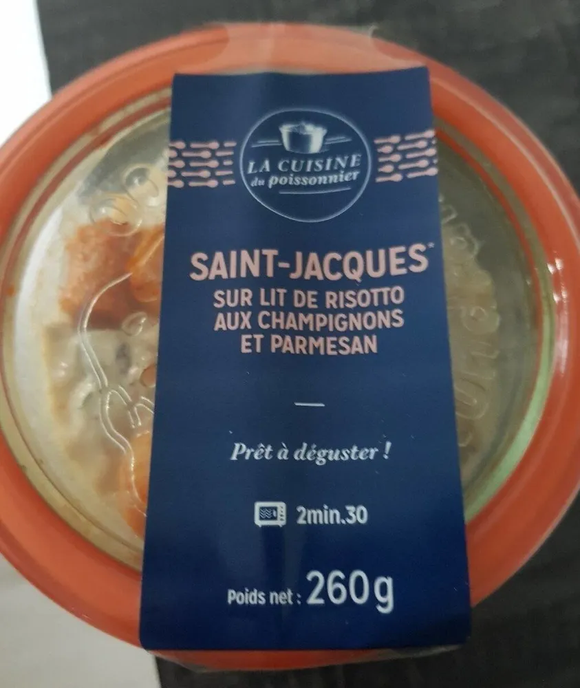 Saint Jacques sur lit de risotto aux champignons et parmesan