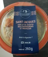 Saint Jacques sur lit de risotto aux champignons et parmesan