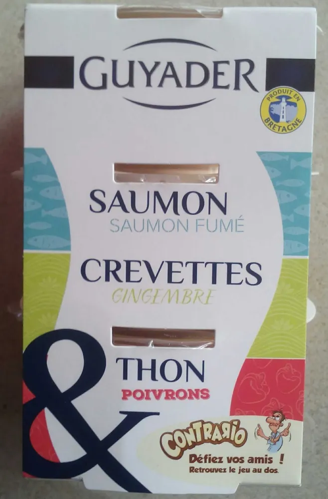 Saumon & Saumon fumé, Crevettes & Gingembre, Thon & Poivrons