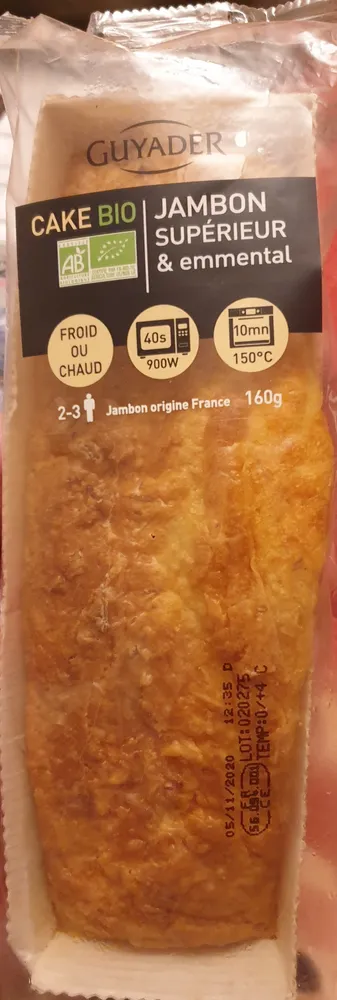 Cake jambon emmental bio