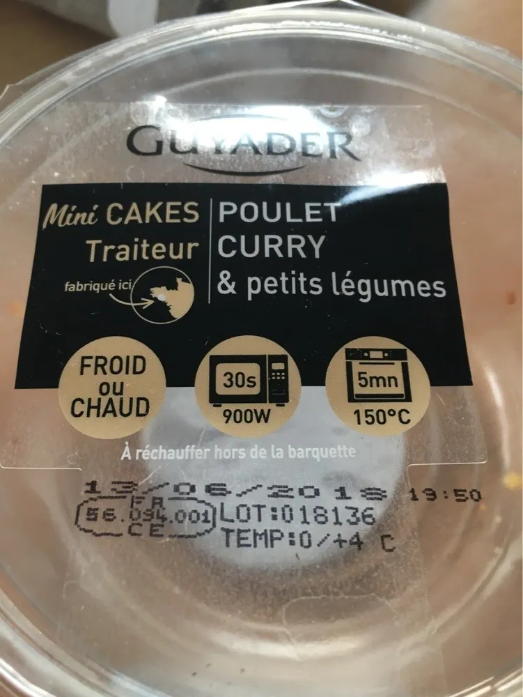 Mini cake traiteur poulet curry