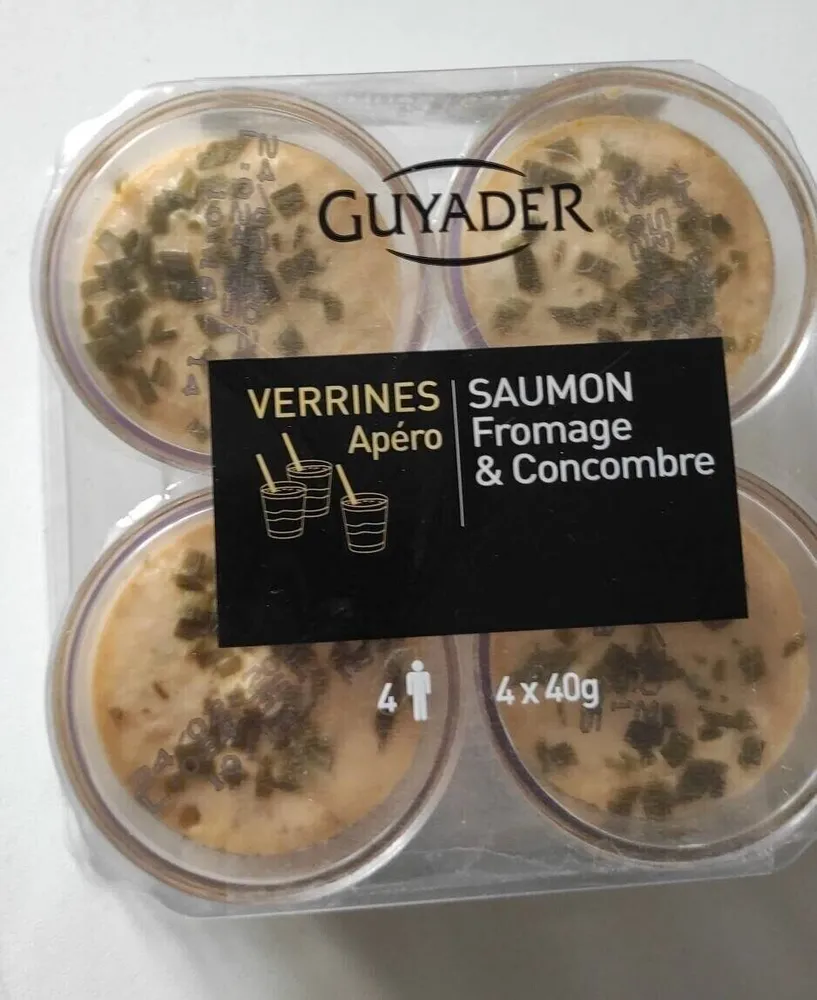 Verrines saumon fromage concombre