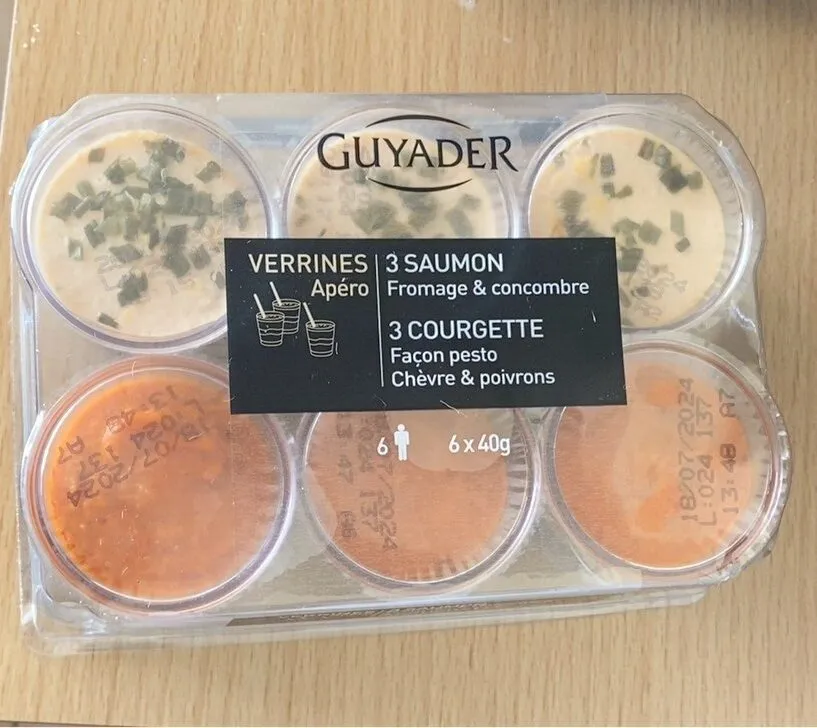 Verrines apero 3 saumon 3 courgette
