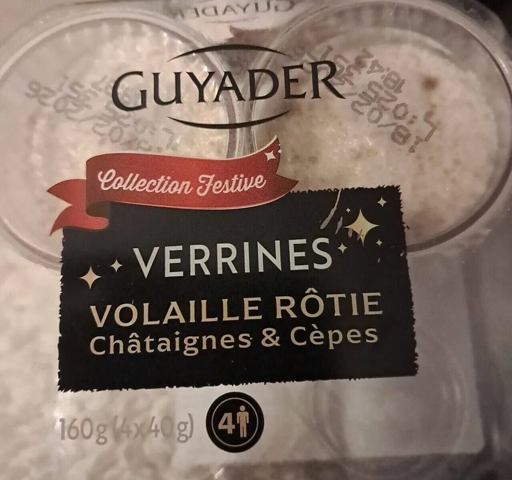 Verrines volaille rôtie châtaignes & cèpes