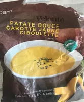 Velouté patate douce carotte jaune cinboulette