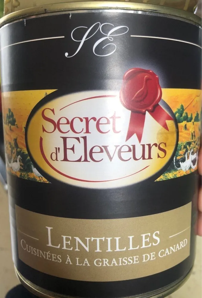 Lentilles cuisinées a la graisse de canard