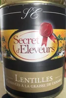 Lentilles cuisinées a la graisse de canard