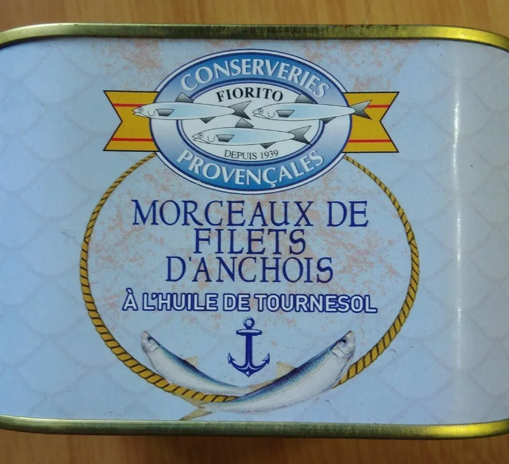 Filets d'anchois à l'huile de tournesol