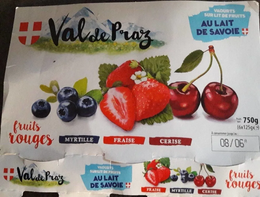 Yaourts sur lit de fruits