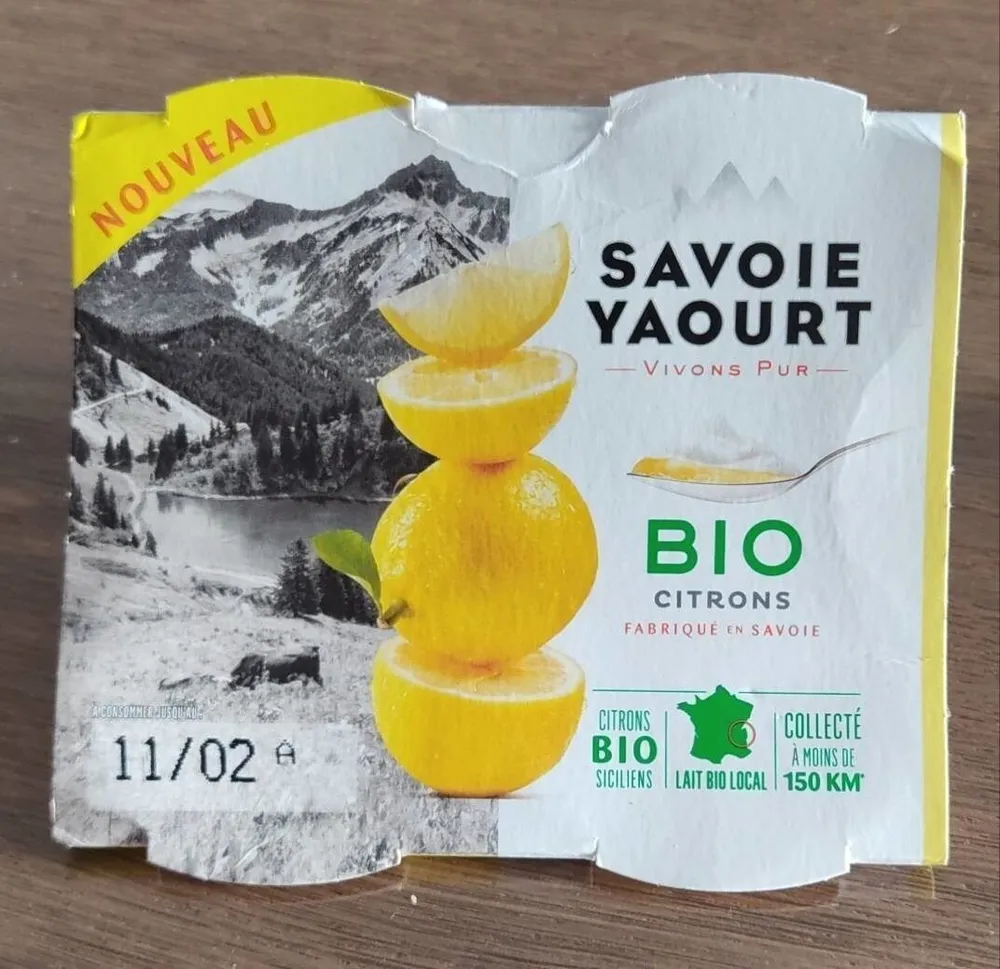 SAVOIE YAOURT bio citrons 4x120grs