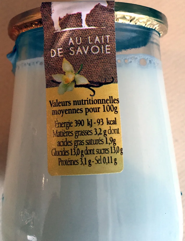 yaourt à la vanille au lait de Savoie
