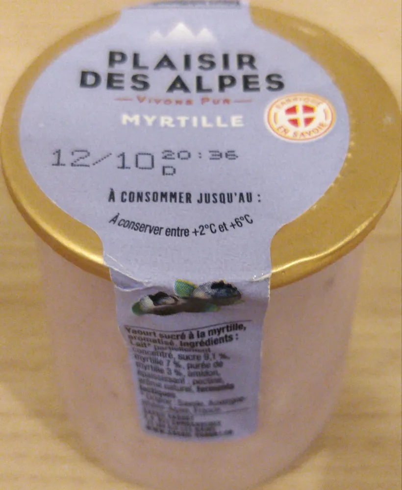 Yaourt a la myrtille