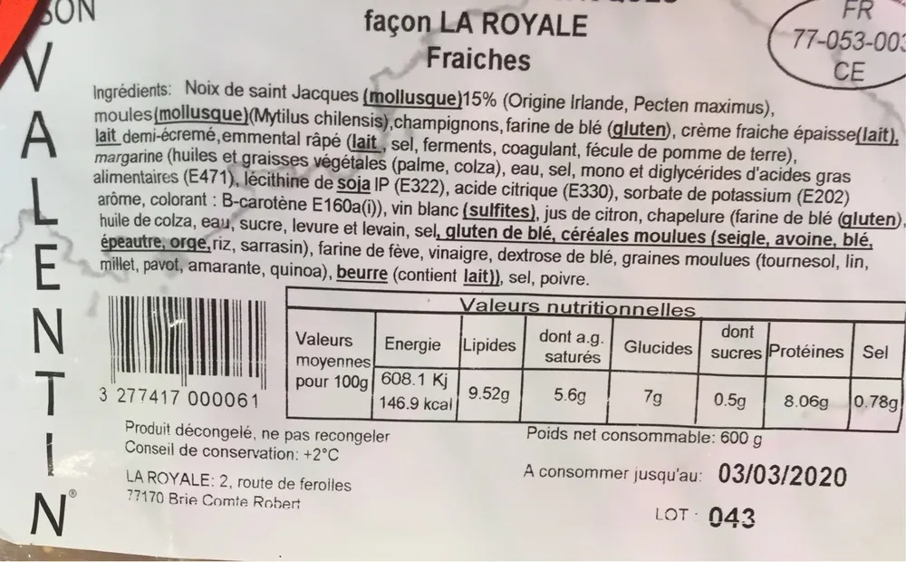 Coquilles st jacques façon royale
