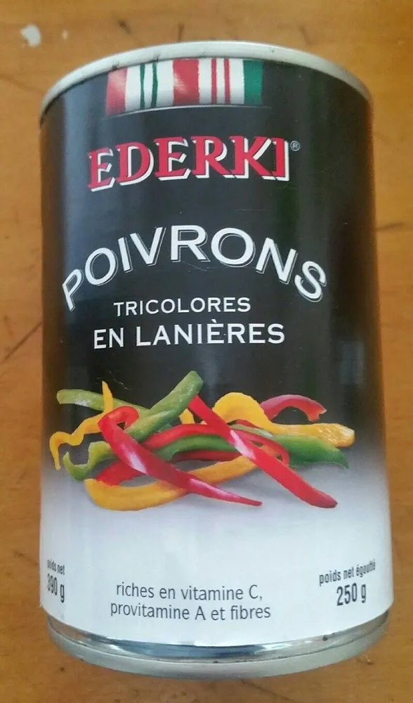 EDERKI : Poivrons triocolores en lanières
