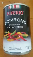 EDERKI : Poivrons triocolores en lanières