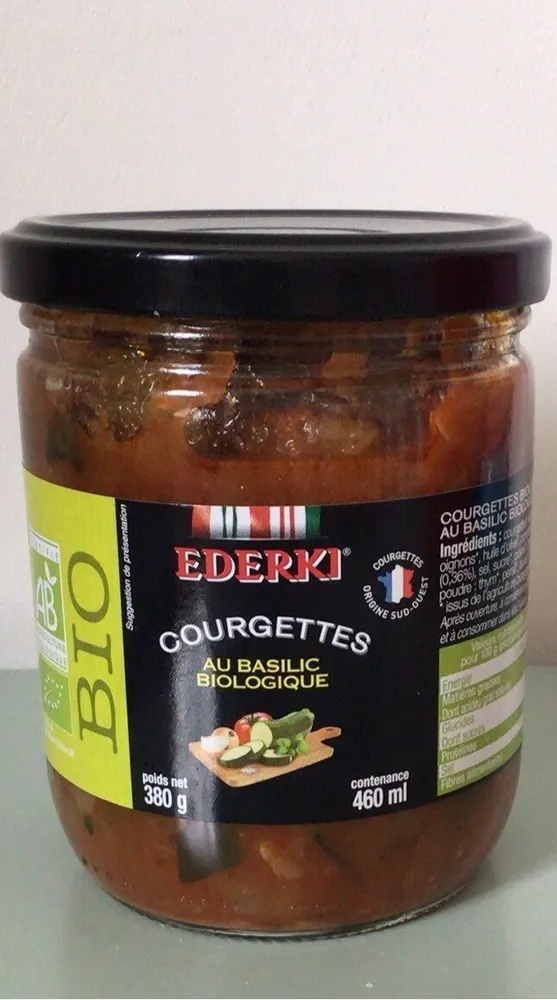 Courgettes au basilic biologique