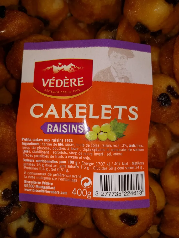 Cakelets aux raisins BISCUITERIE VEDERE
