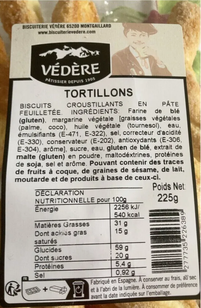 TORTILLONS BISCUITS CROUSTILLANTS EN PÂTE FEUILLETÉE