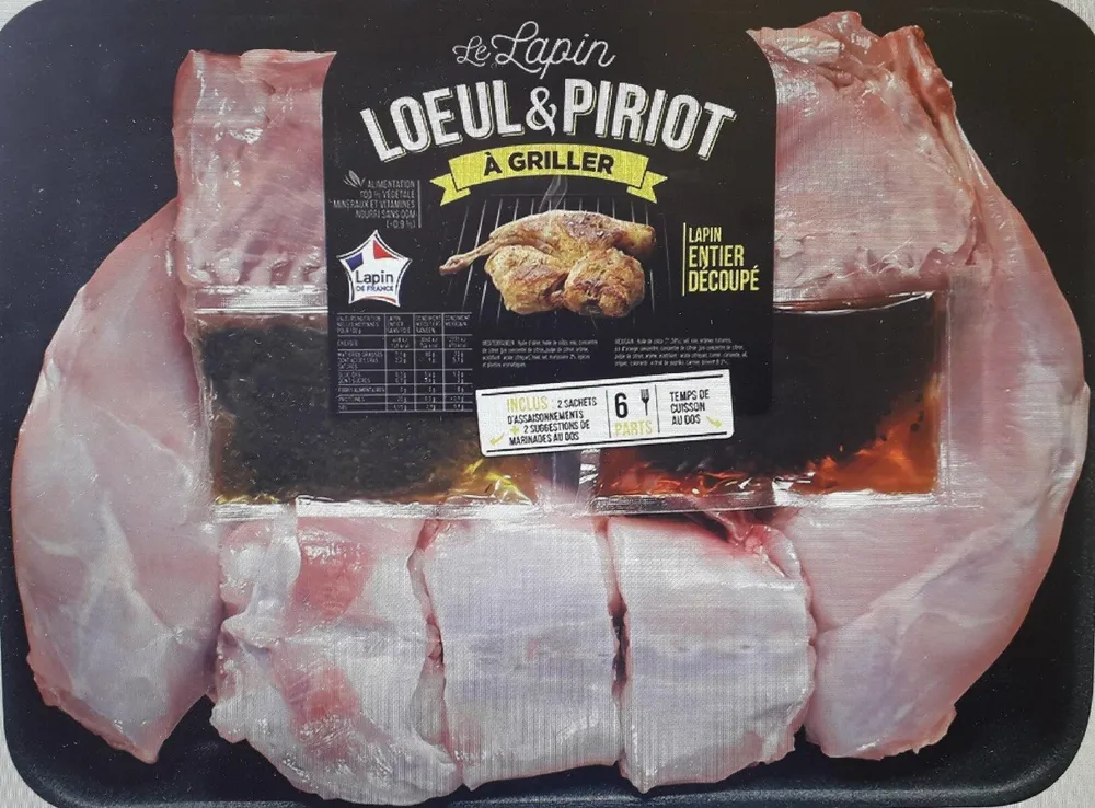 LAPIN ENTIER DECOUPE SANS FOIE + 2 assaisonnements