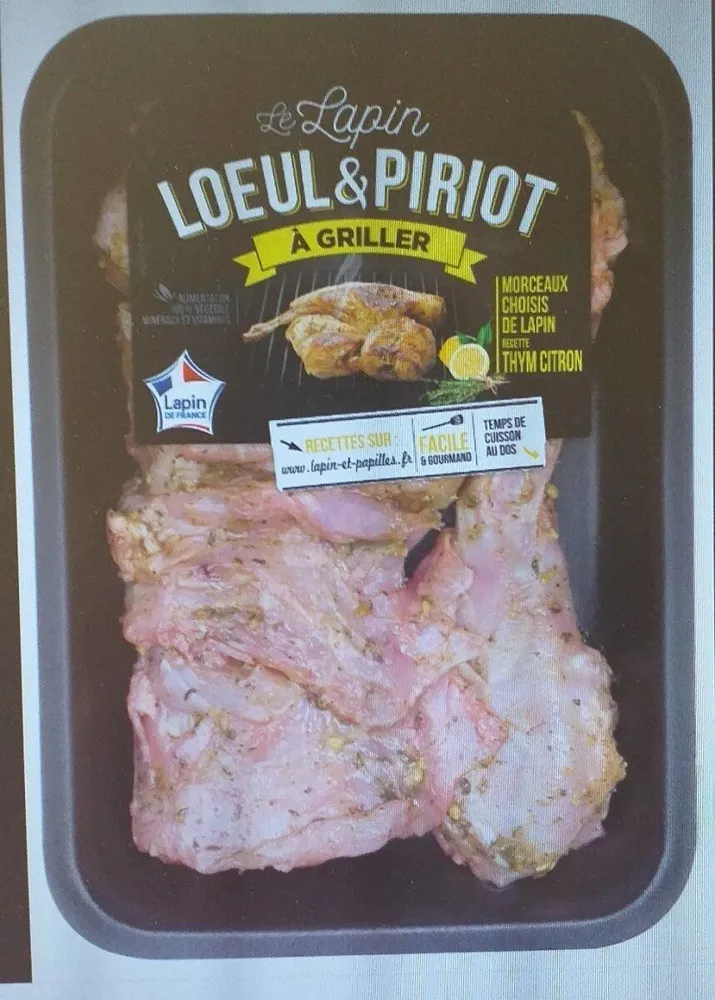 Découpe de lapin thym citron 500gr