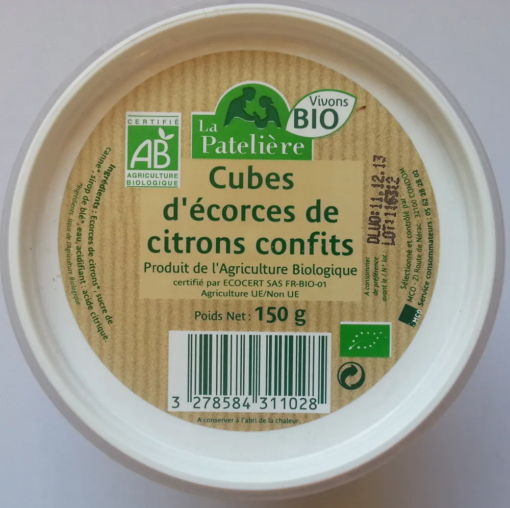 Cube d'écorces de citrons confits