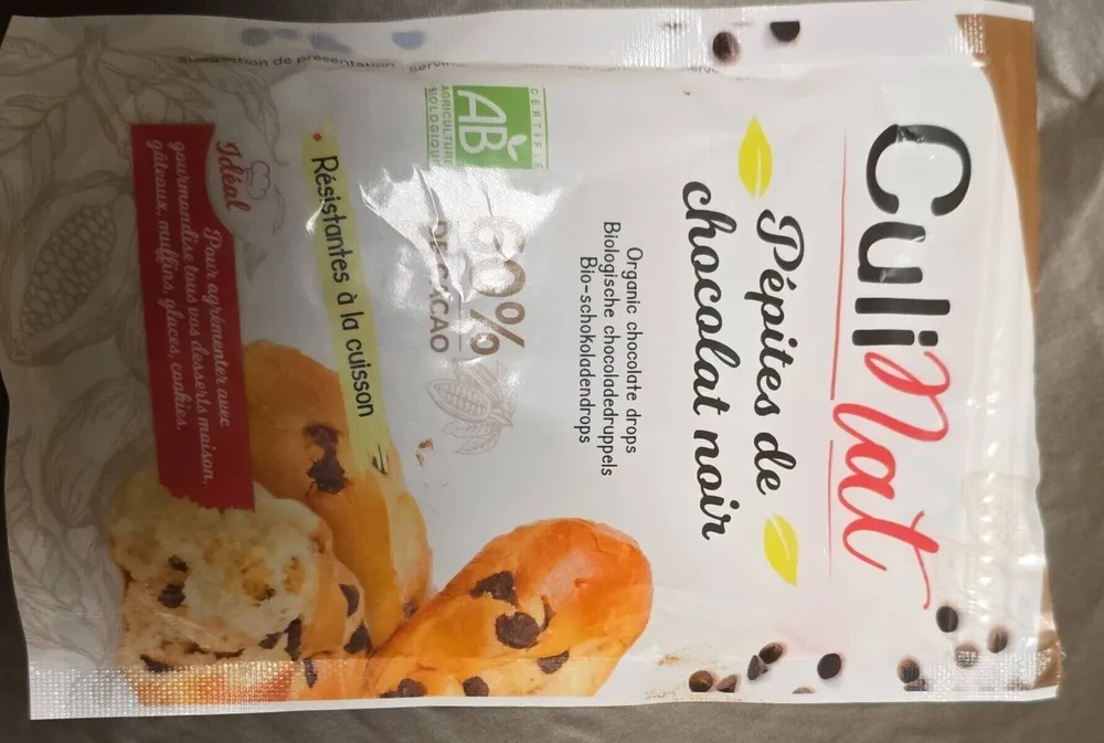 Pepites de chocolat noir bio 60 % de cacao