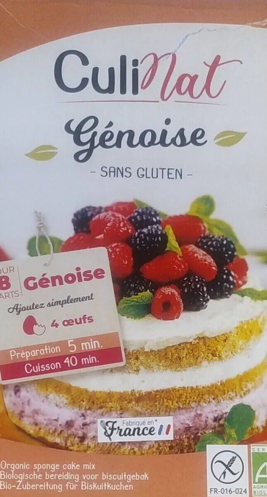 Culinat génoise sans gluten