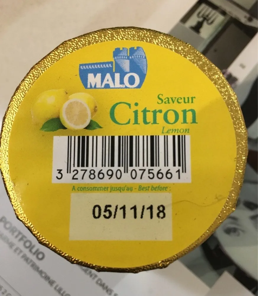 Yaourt au lait entier saveur citron