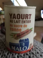 Yaourt sucré nature MALO, 4 pots, 125g