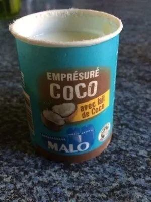 Lait pasteurisé emprésuré sucré à la noix de coco
