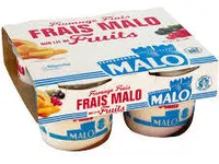 Fromage frais sur un lit de fruits abricot mangue -cassis groseille 4 x 100 g