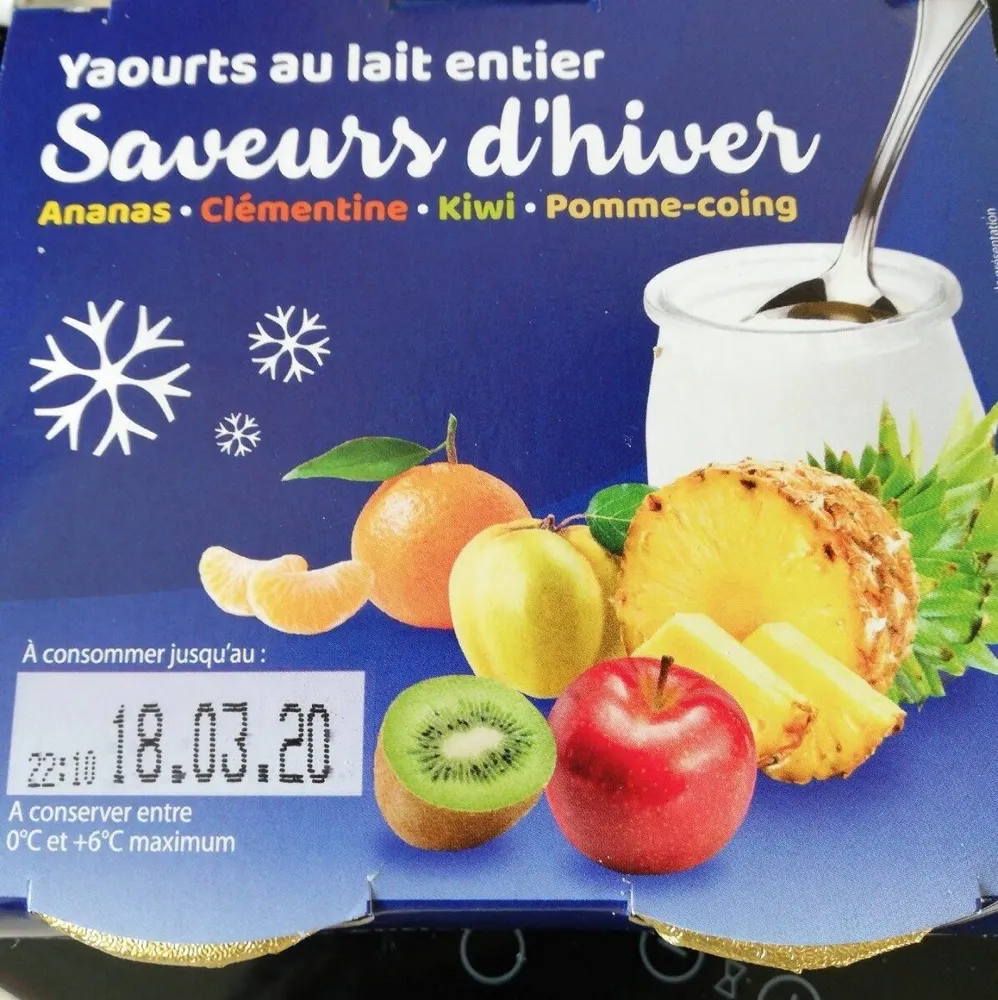 Yaourts au lait entier saveurs d'hiver