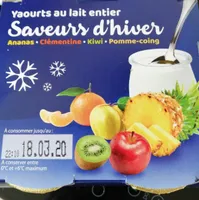 Yaourts au lait entier saveurs d'hiver