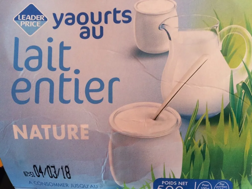 Yaourts au lait entier nature