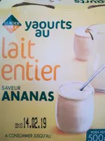 Yaourts au lait entier saveur ananas