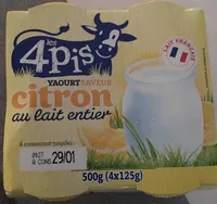 Yaourt saveur citron au lait entier