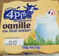 Yaourt saveur vanille au lait entier