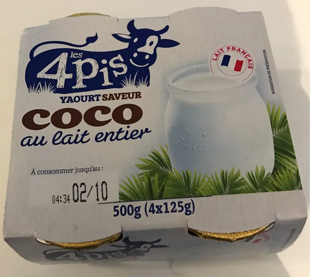 Yaourt saveur coco au lait entier