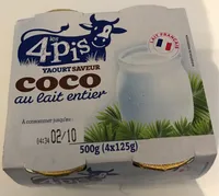 Yaourt saveur coco au lait entier